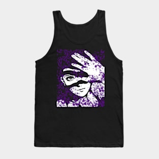 Punk Fashion Style Dark Purple Glowing Girl Tank Top